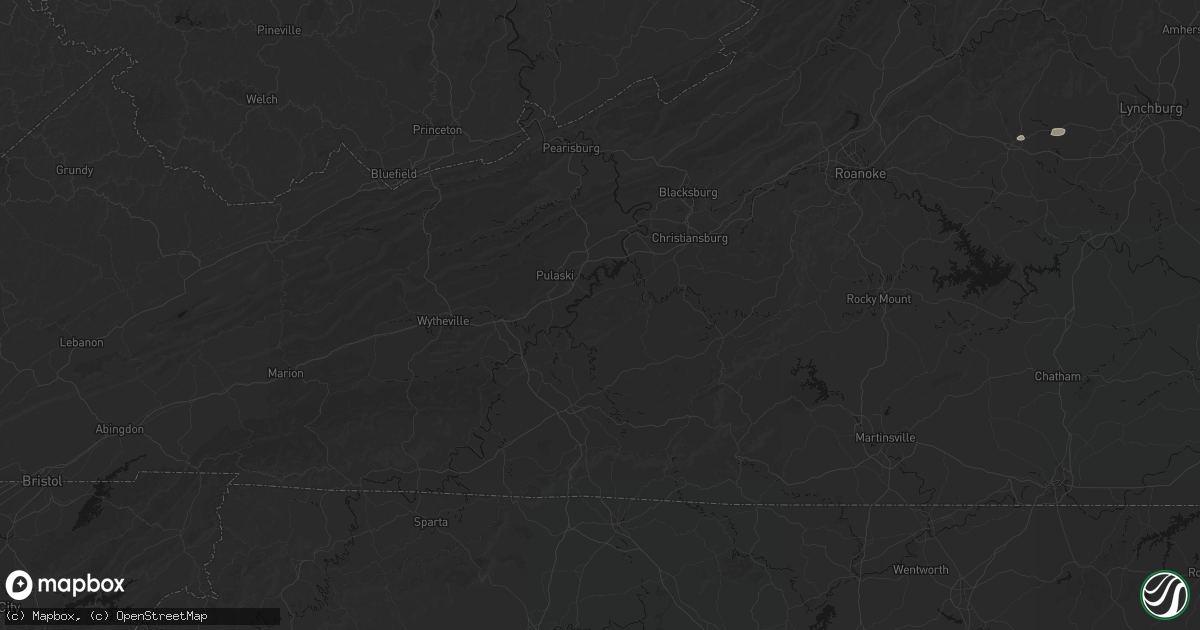 Hail map in Hiwassee, VA on June 12, 2026