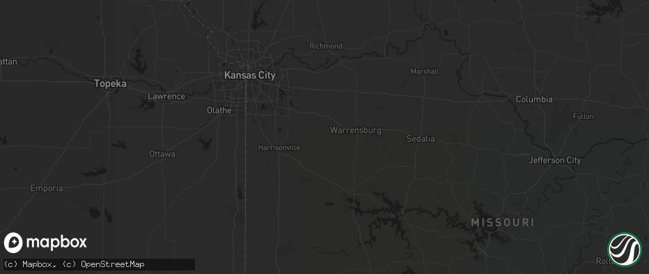 Hail map in Holden, MO on June 12, 2026