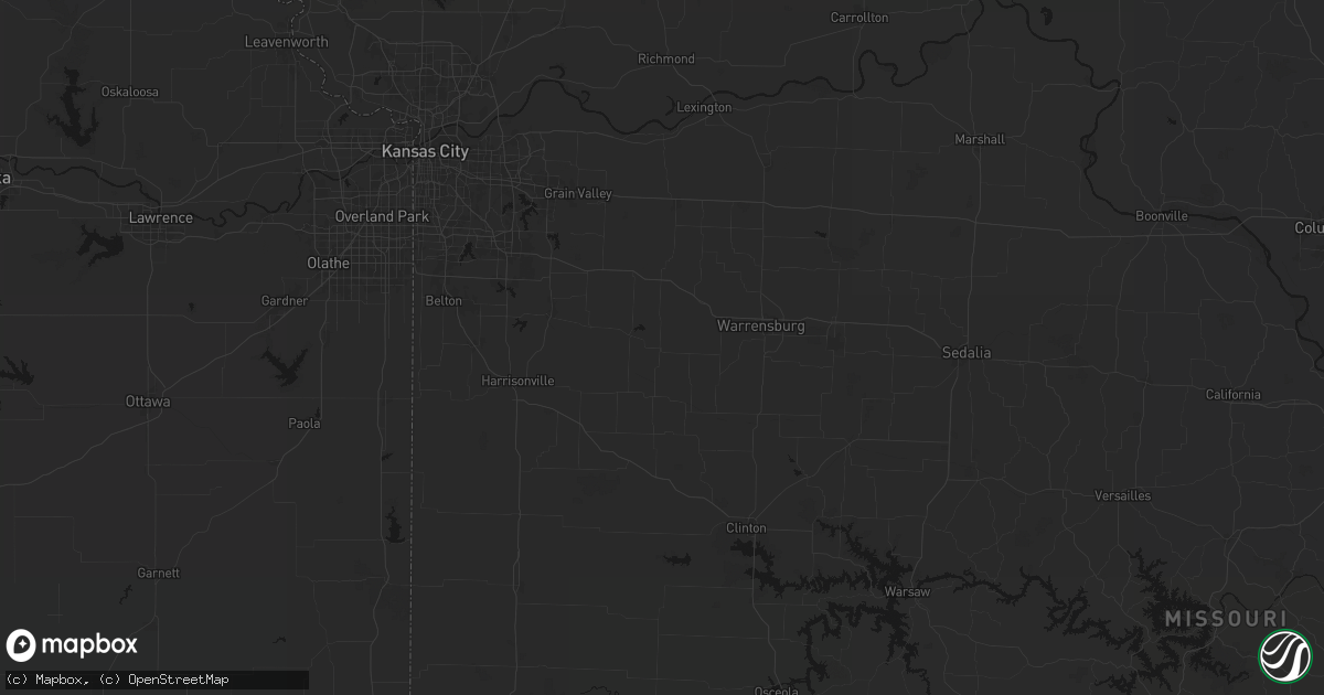 Hail map in Holden, MO on June 12, 2026