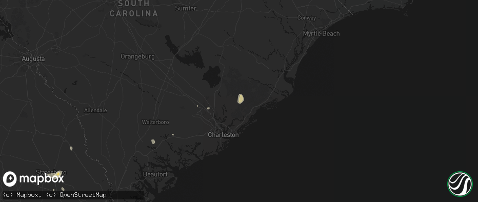 Hail map in Huger, SC on June 12, 2026