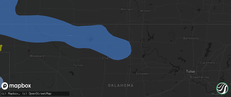 Hail map in Hunter, OK on June 12, 2026