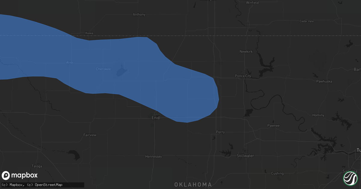 Hail map in Hunter, OK on June 12, 2026