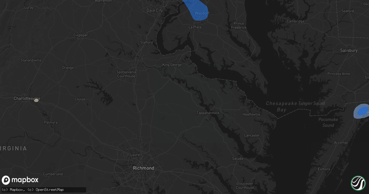 Hail map in Hustle, VA on June 12, 2026