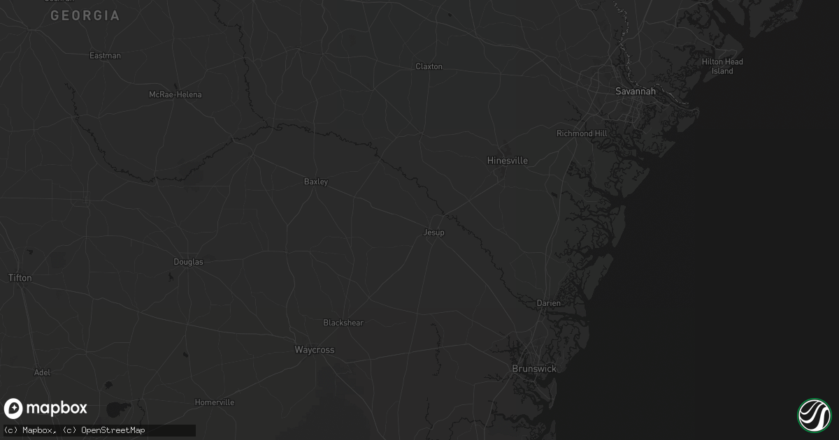 Hail map in Jesup, GA on June 12, 2026