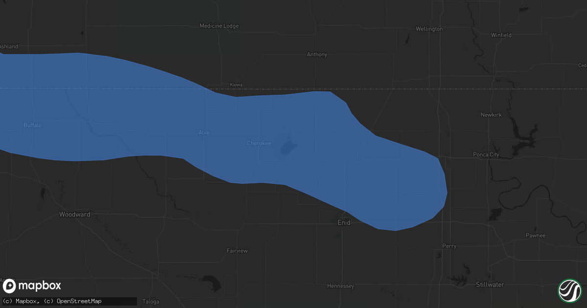 Hail map in Jet, OK on June 12, 2026