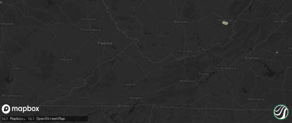 Hail map in Jewell Ridge, VA on June 12, 2026
