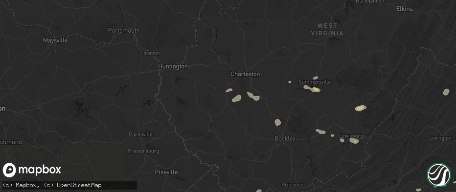 Hail map in Julian, WV on June 12, 2026
