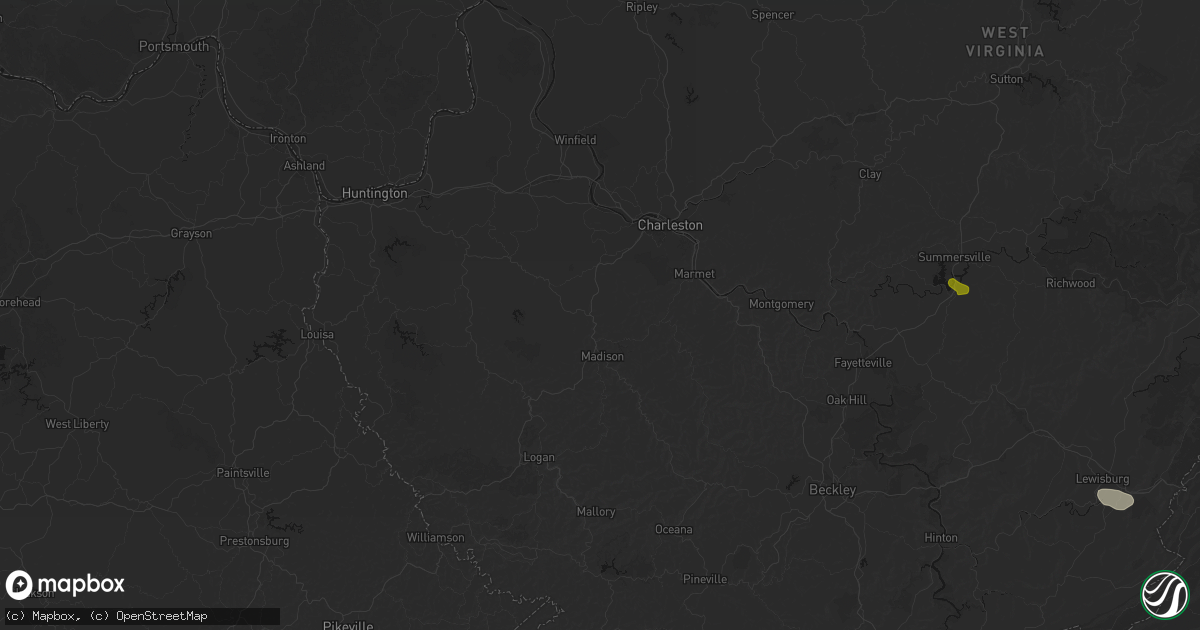 Hail map in Julian, WV on June 12, 2026