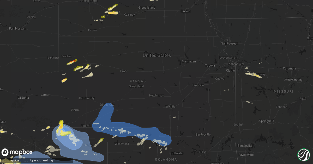 Hail map in Kansas on June 12, 2026