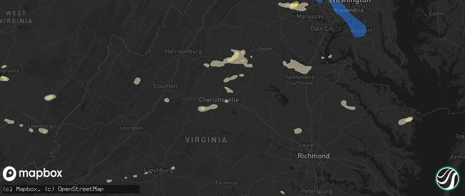 Hail map in Keswick, VA on June 12, 2026