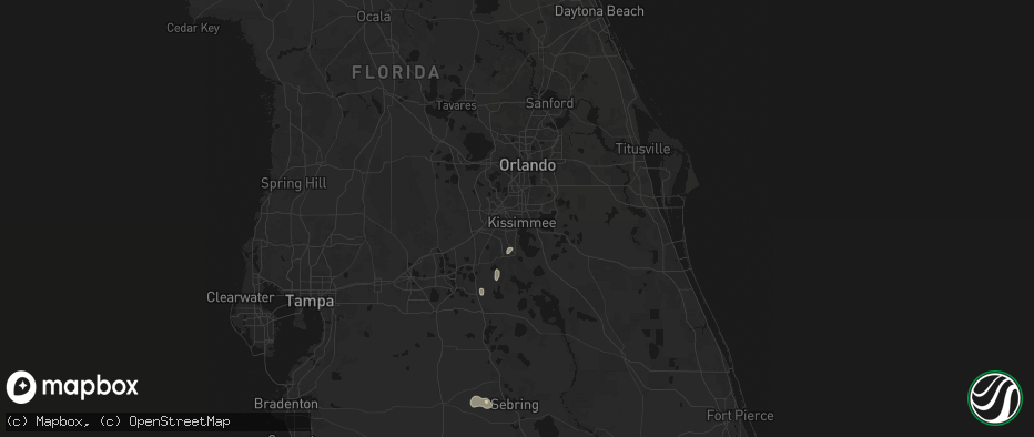 Hail map in Kissimmee, FL on June 12, 2026