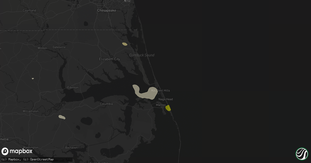 Hail map in Kitty Hawk, NC on June 12, 2026