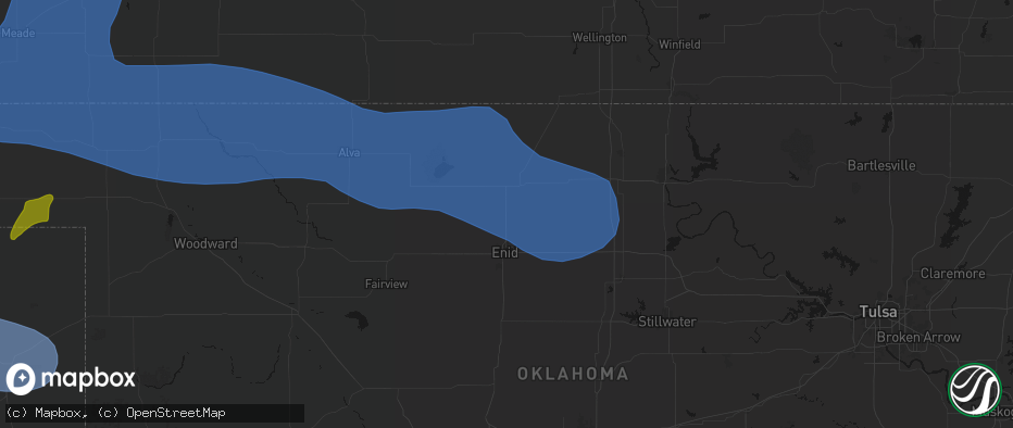 Hail map in Kremlin, OK on June 12, 2026