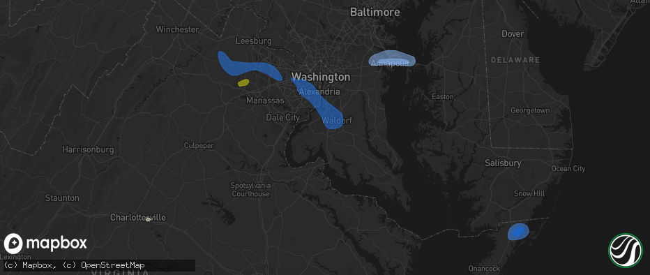 Hail map in La Plata, MD on June 12, 2026