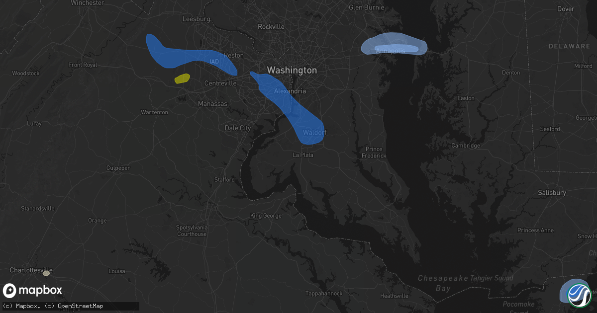 Hail map in La Plata, MD on June 12, 2026