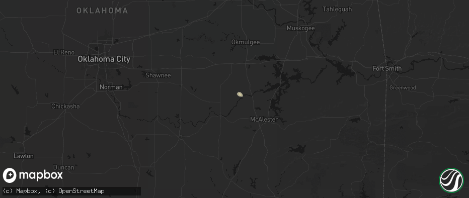Hail map in Lamar, OK on June 12, 2026