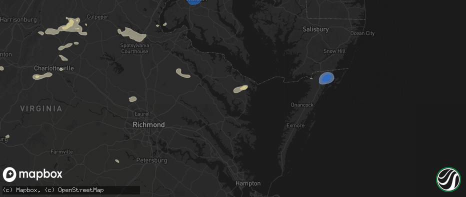 Hail map in Lancaster, VA on June 12, 2026