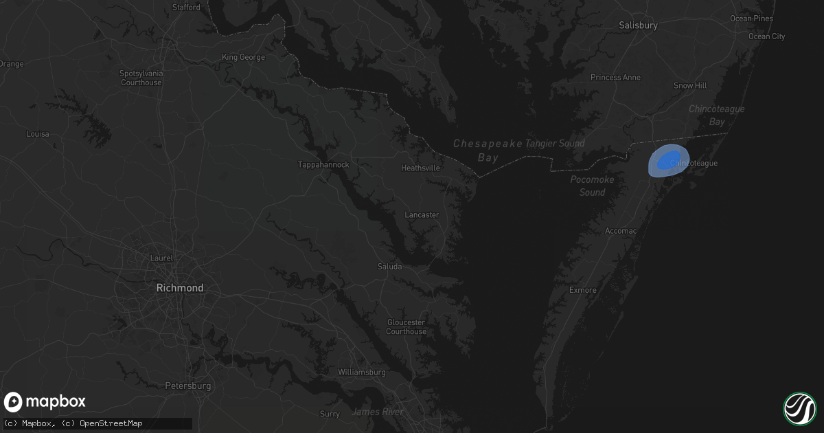 Hail map in Lancaster, VA on June 12, 2026