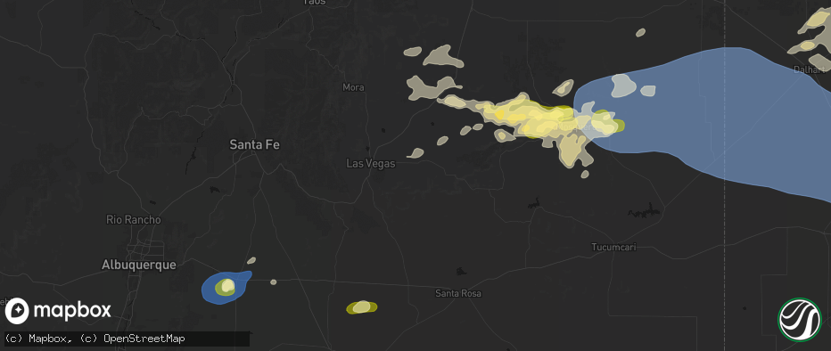 Hail map in Las Vegas, NM on June 12, 2026