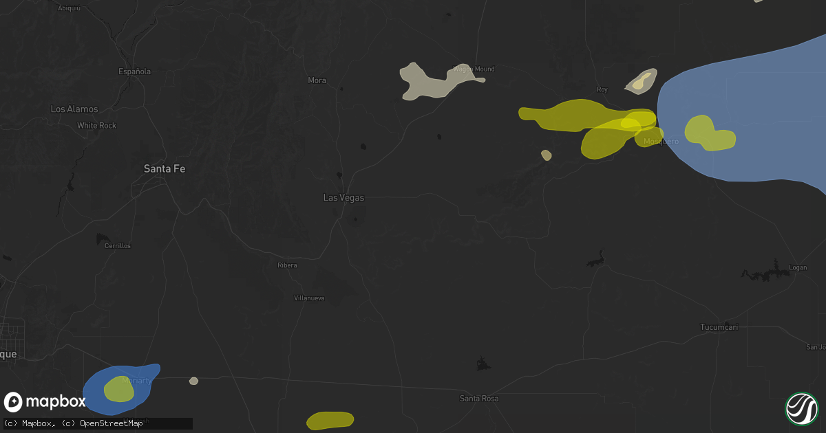 Hail map in Las Vegas, NM on June 12, 2026