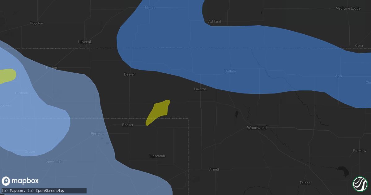 Hail map in Laverne, OK on June 12, 2026