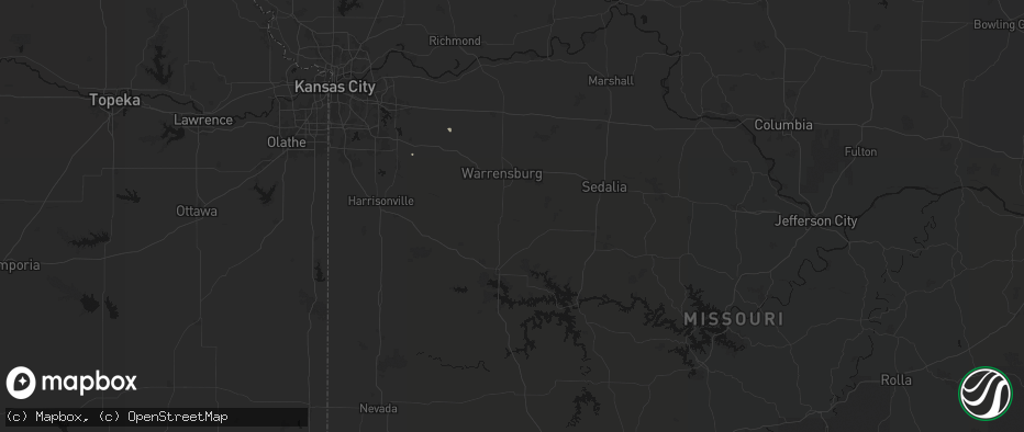 Hail map in Leeton, MO on June 12, 2026