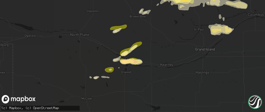 Hail map in Lexington, NE on June 12, 2026