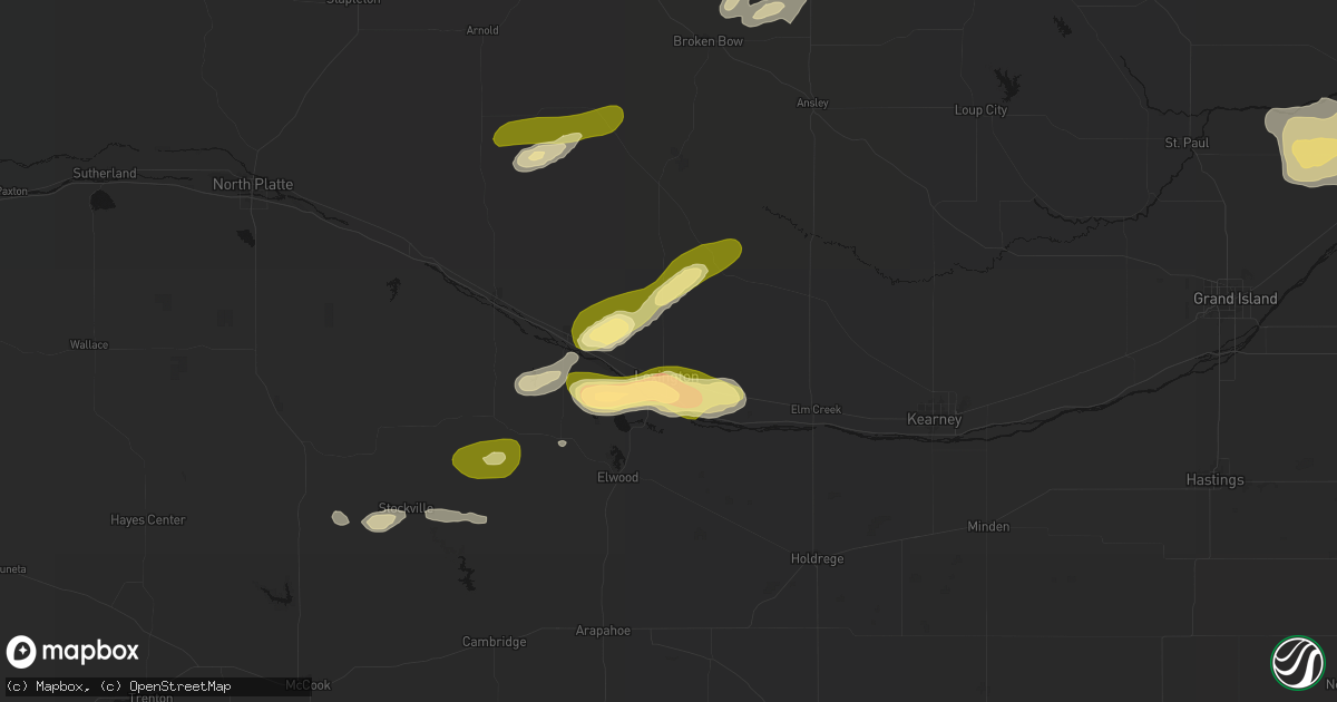 Hail map in Lexington, NE on June 12, 2026