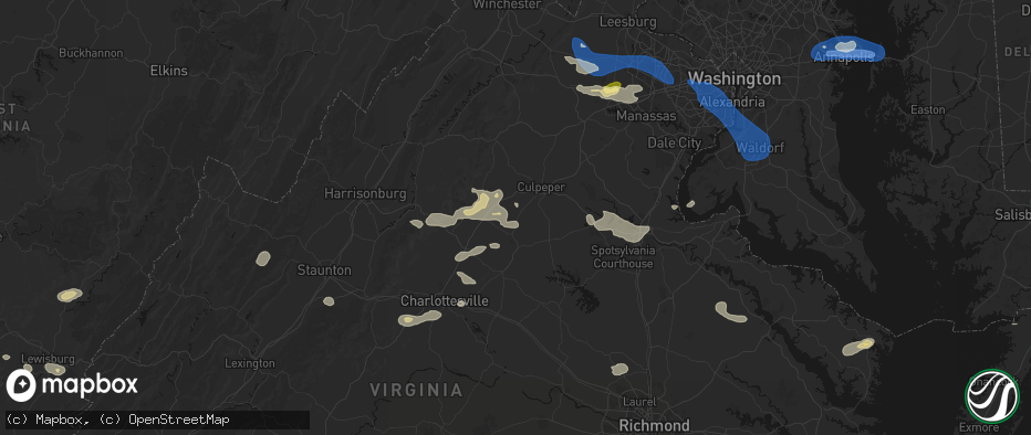 Hail map in Locust Dale, VA on June 12, 2026