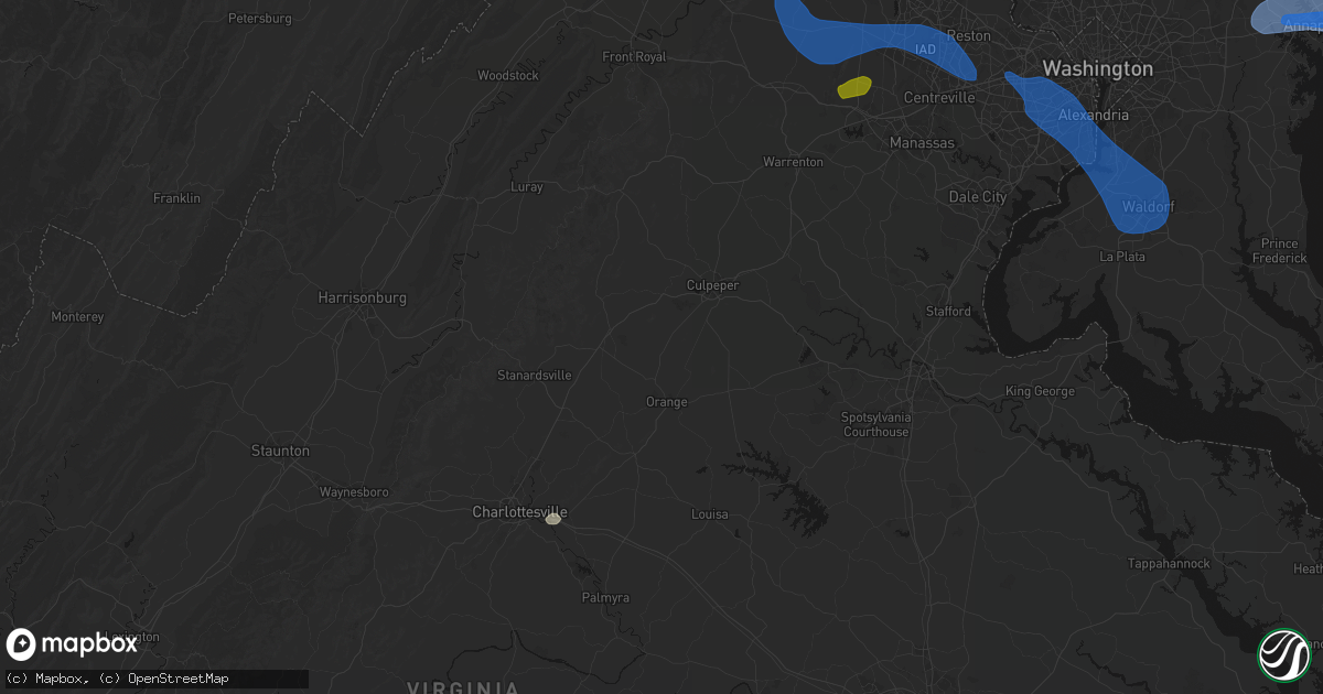 Hail map in Locust Dale, VA on June 12, 2026