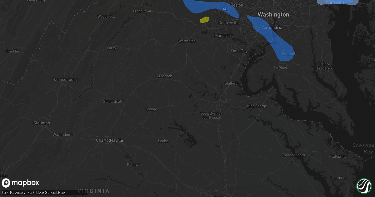 Hail map in Locust Grove, VA on June 12, 2026