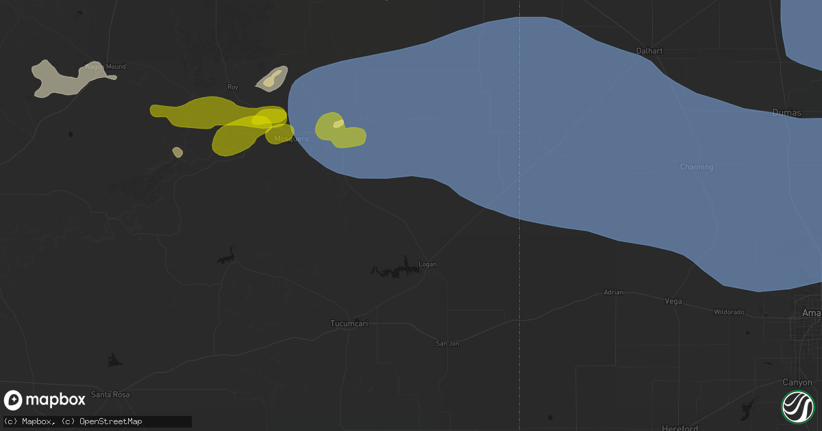 Hail map in Logan, NM on June 12, 2026