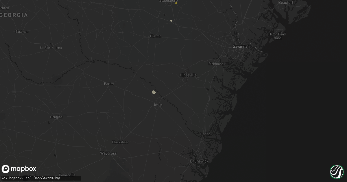 Hail map in Ludowici, GA on June 12, 2026