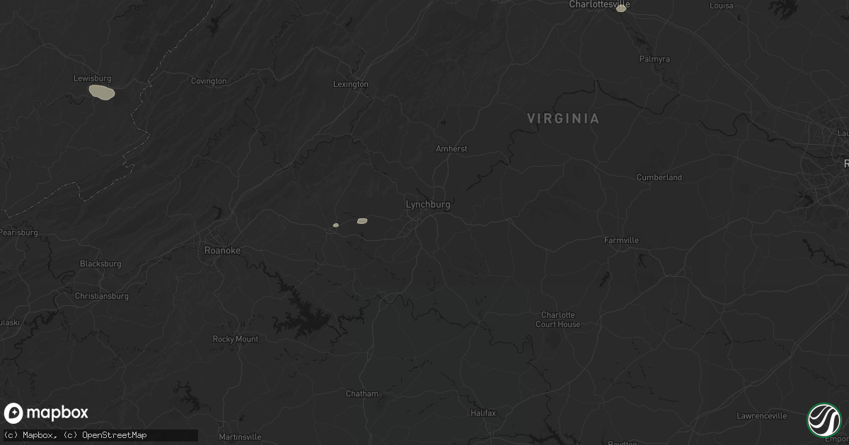 Hail map in Lynchburg, VA on June 12, 2026