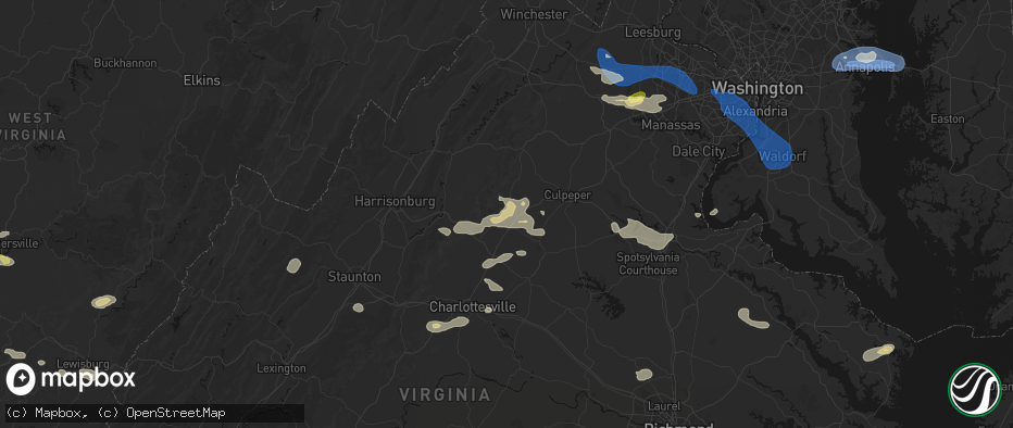 Hail map in Madison, VA on June 12, 2026