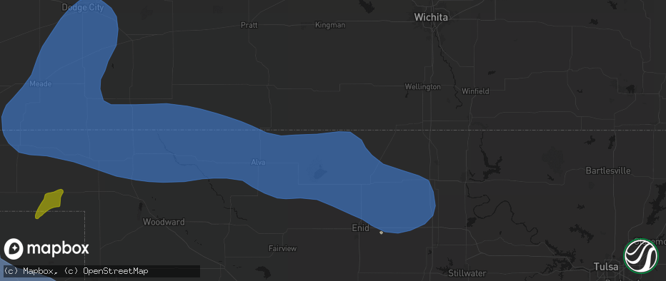Hail map in Manchester, OK on June 12, 2026