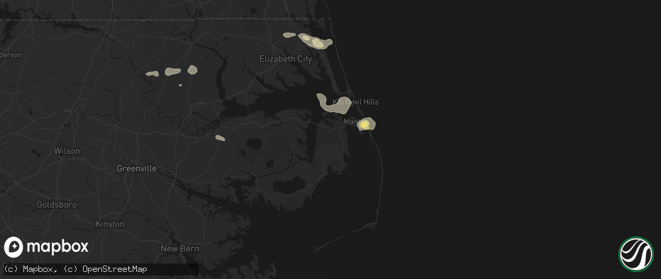 Hail map in Manns Harbor, NC on June 12, 2026