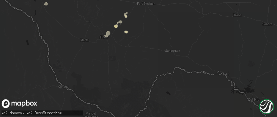 Hail map in Marathon, TX on June 12, 2026