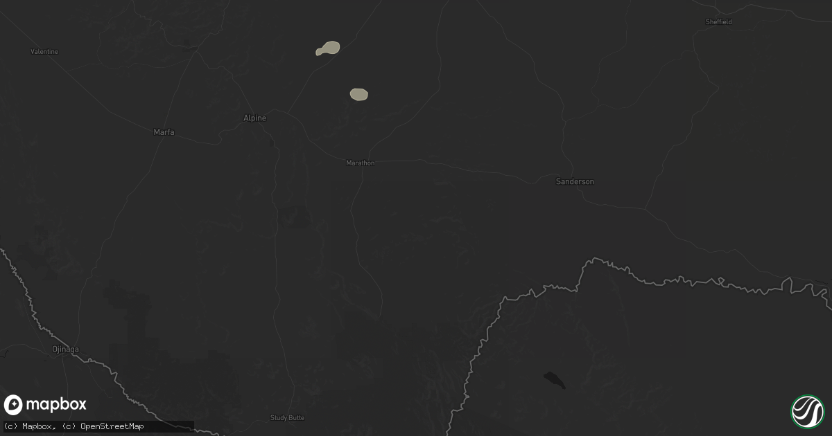 Hail map in Marathon, TX on June 12, 2026