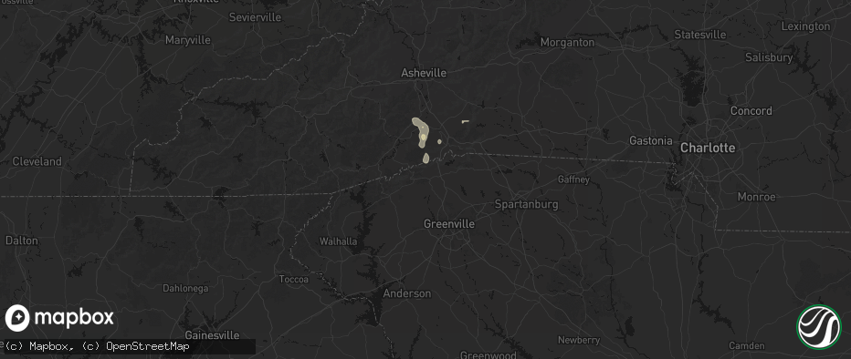 Hail map in Marietta, SC on June 12, 2026