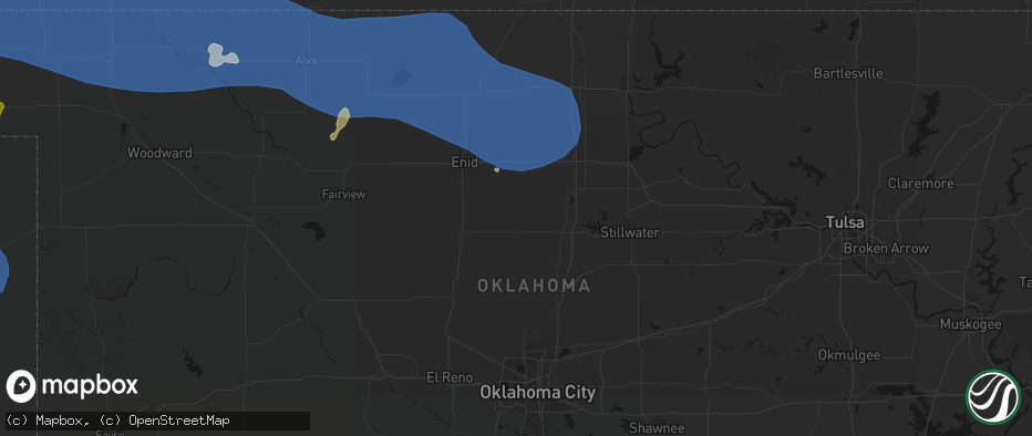 Hail map in Marshall, OK on June 12, 2026