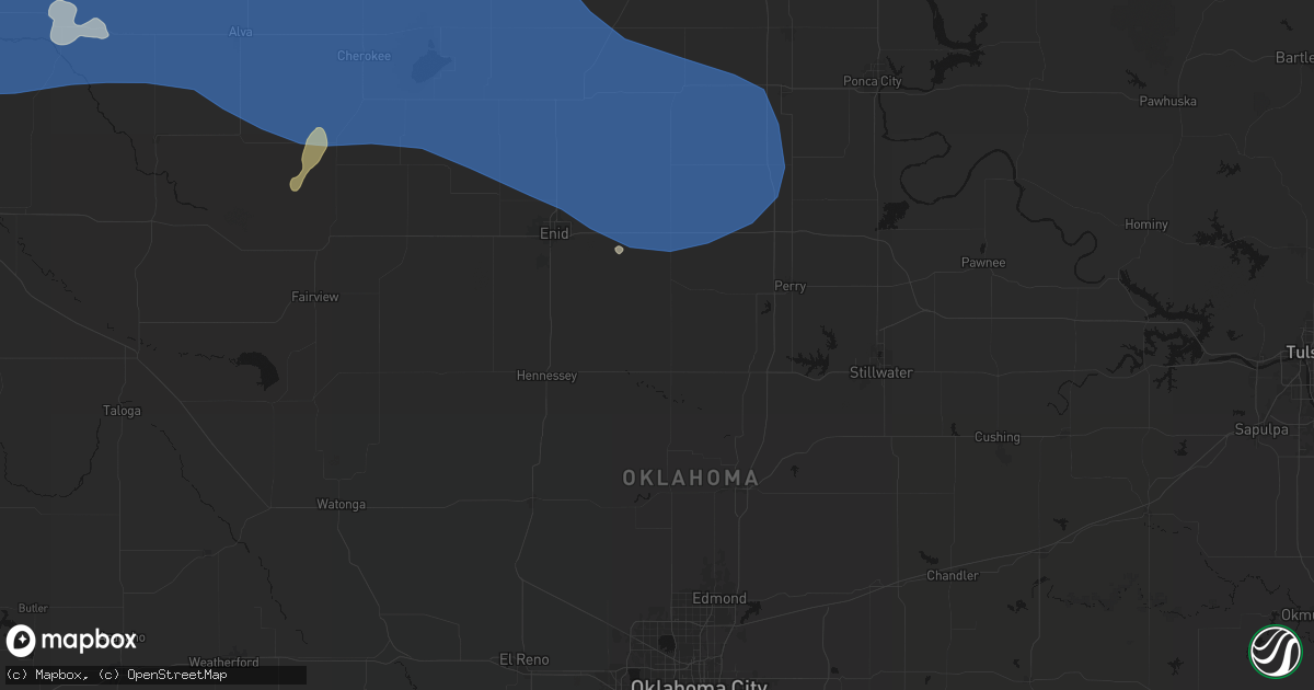 Hail map in Marshall, OK on June 12, 2026
