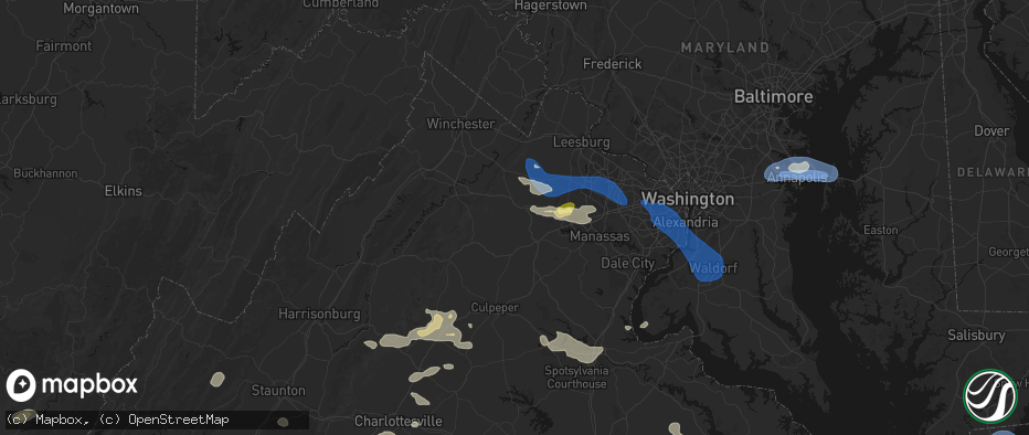 Hail map in Marshall, VA on June 12, 2026