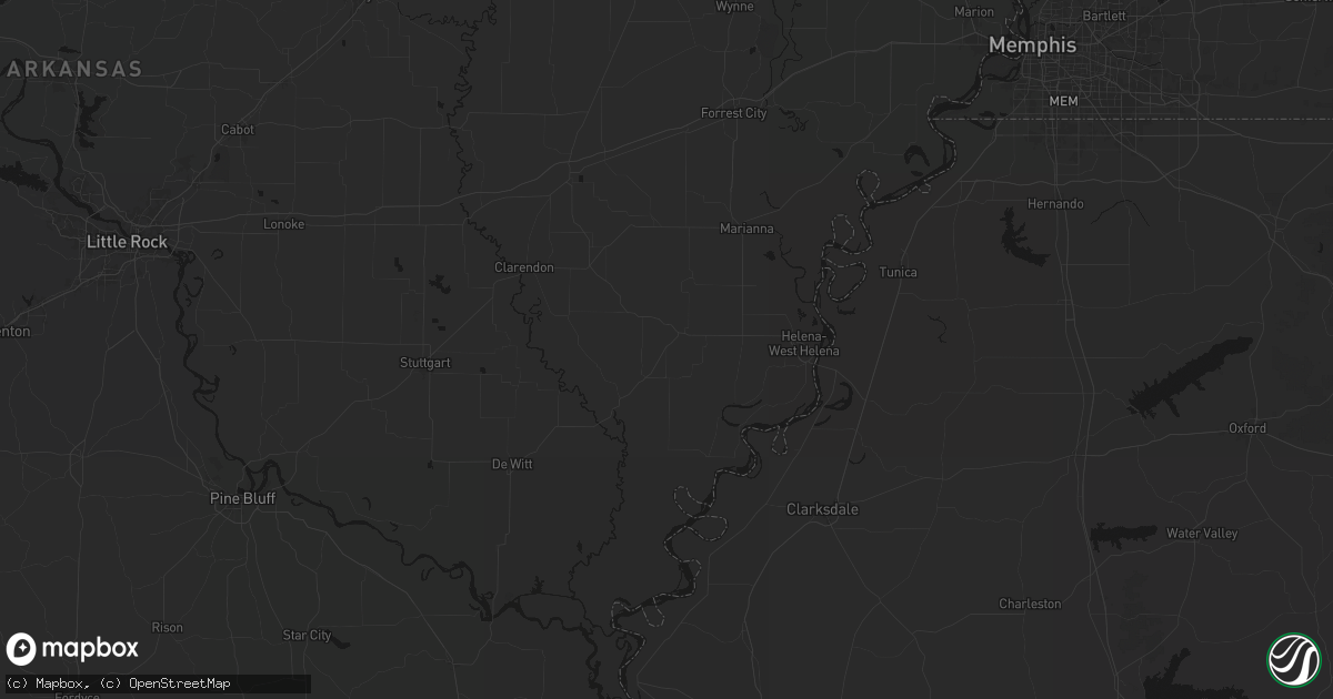 Hail map in Marvell, AR on June 12, 2026