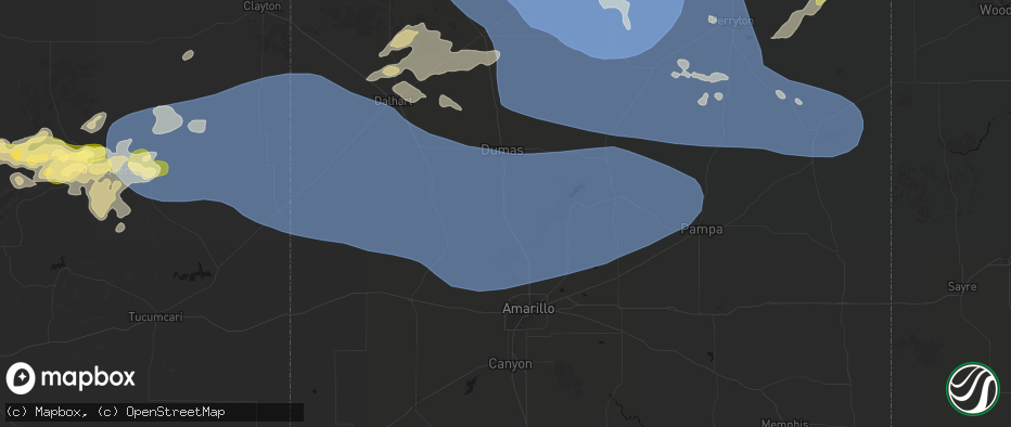 Hail map in Masterson, TX on June 12, 2026