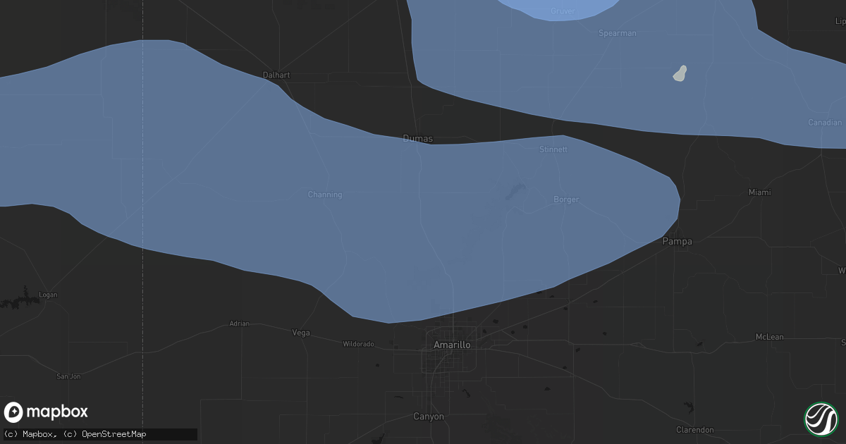 Hail map in Masterson, TX on June 12, 2026