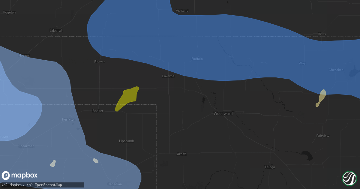 Hail map in May, OK on June 12, 2026