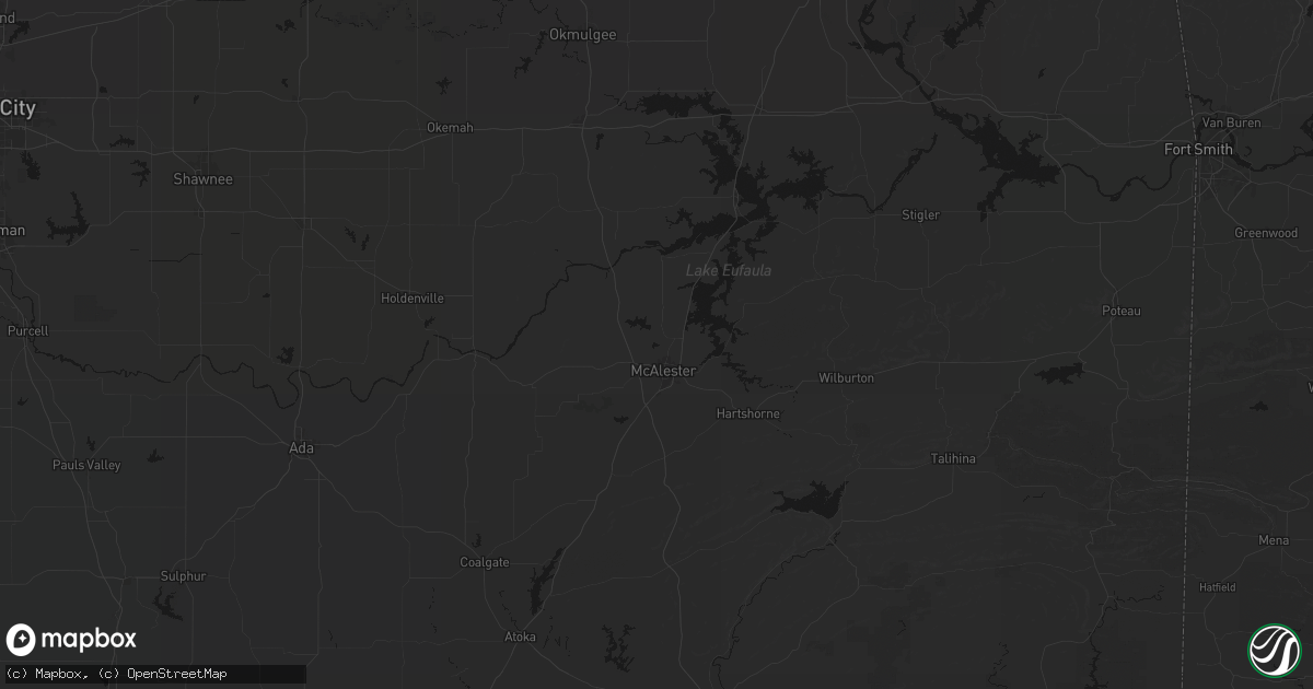 Hail map in Mcalester, OK on June 12, 2026