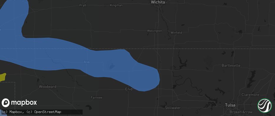 Hail map in Medford, OK on June 12, 2026