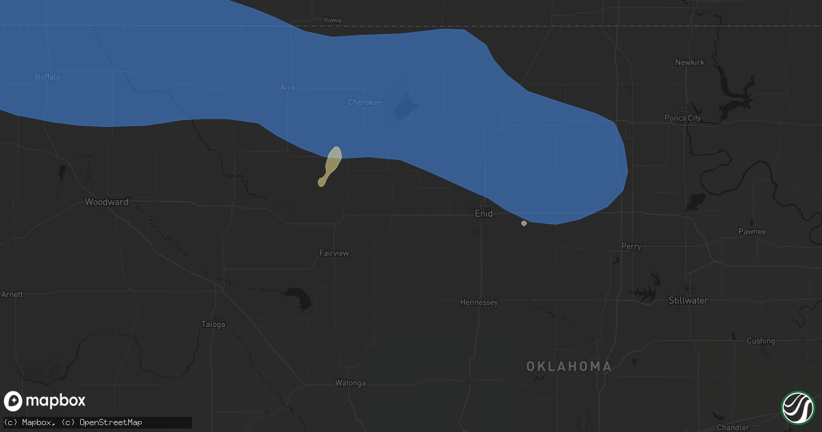 Hail map in Meno, OK on June 12, 2026